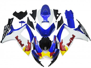 06-07 Blanco & Azul Rojo Toro Personalizado GSXR 600-750 Carenados Moto