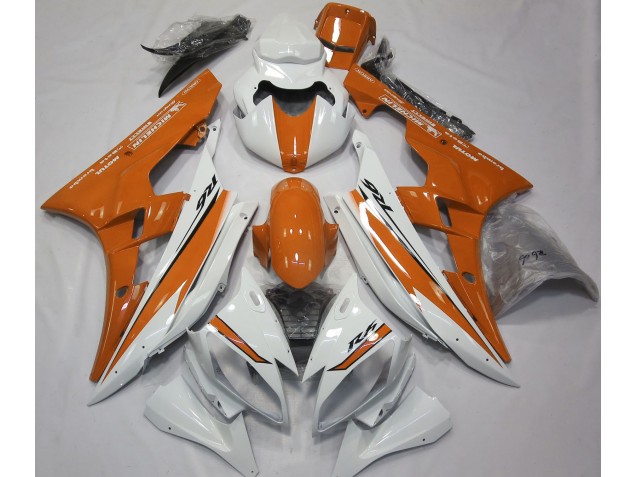 06-07 Blanco Brillante & Naranja R6 Carenados Moto 06-07 Blanco Brillante & Naranja R6 Carenados Moto