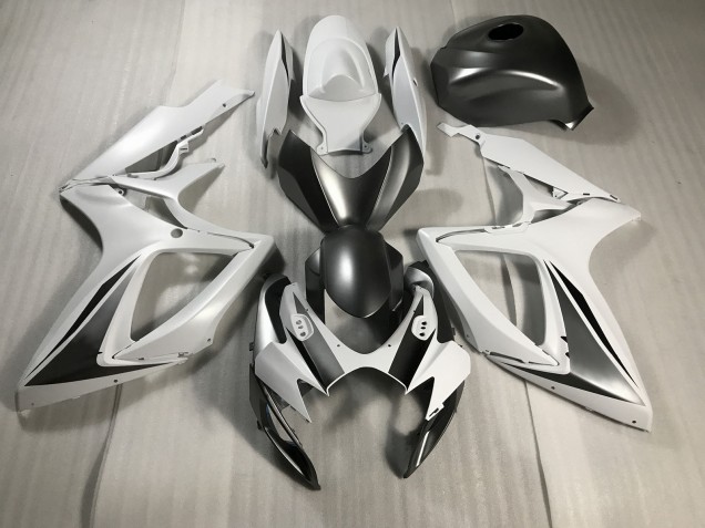 06-07 Blanco Mate & Gris GSXR 600-750 Carenados Moto 06-07 Blanco Mate & Gris GSXR 600-750 Carenados Moto