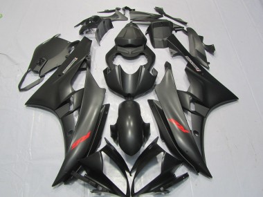 06-07 Calcomanía Roja Negra Mate R6 Carenados Moto