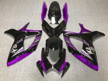 06-07 Diseño Morado Brillante & Negro GSXR 600-750 Carenados Moto