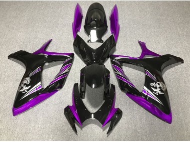 06-07 Diseño Morado Brillante & Negro GSXR 600-750 Carenados Moto