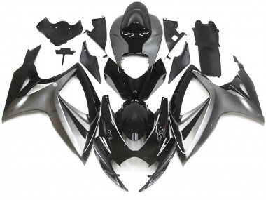 06-07 Estilo Especial OEM Plateado & Negro GSXR 600-750 Carenados Moto