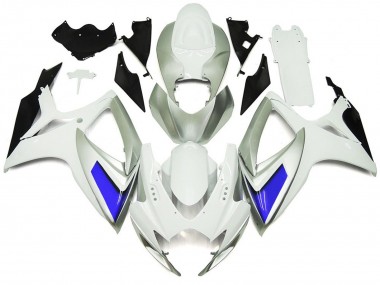 06-07 Estilo Plateado Blanco & Azul Brillante GSXR 600-750 Carenados Moto