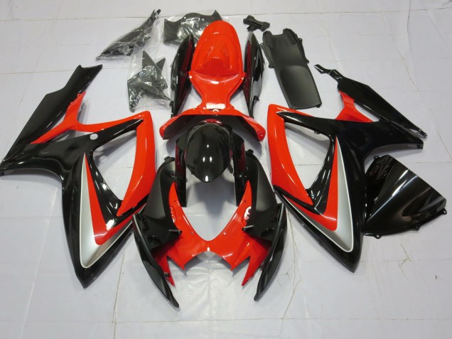 06-07 Naranja Plata & Negro GSXR 600-750 Carenados Moto 06-07 Naranja Plata & Negro GSXR 600-750 Carenados Moto