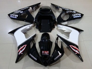 06-07 Negro Brillante & Logotipos R6 Carenados Moto