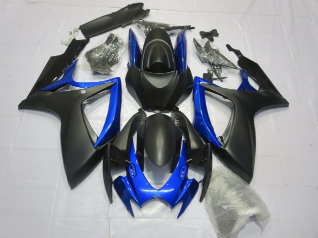 06-07 Negro Mate Azul Brillante GSXR 600-750 Carenados Moto 06-07 Negro Mate Azul Brillante GSXR 600-750 Carenados Moto