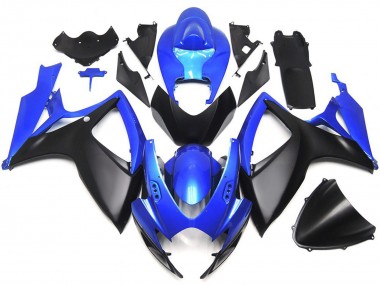 06-07 Negro Mate & Azul OEM Estilo Personalizado GSXR 600-750 Carenados Moto