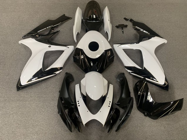 06-07 Negro Mate & Blanco Brillante GSXR 600-750 Carenados Moto 06-07 Negro Mate & Blanco Brillante GSXR 600-750 Carenados Moto
