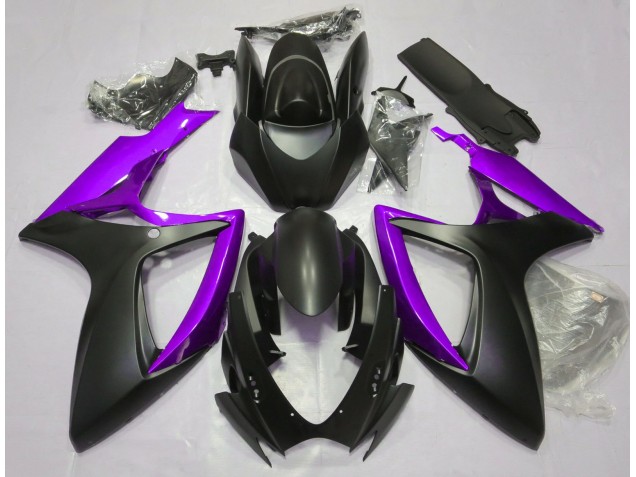 06-07 Negro Mate & Morado GSXR 600-750 Carenados Moto 06-07 Negro Mate & Morado GSXR 600-750 Carenados Moto