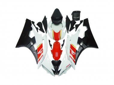 06-07 Negro Mate Personalizado & Rojo Con Blanco R6 Carenados Moto