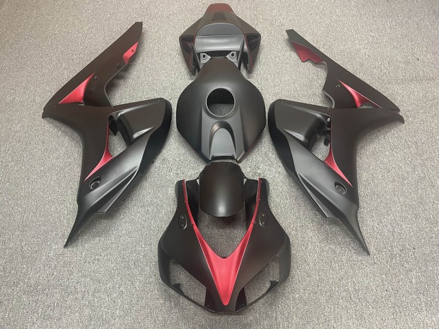 06-07 Negro Mate & Rojo CBR1000RR Carenados Moto 06-07 Negro Mate & Rojo CBR1000RR Carenados Moto