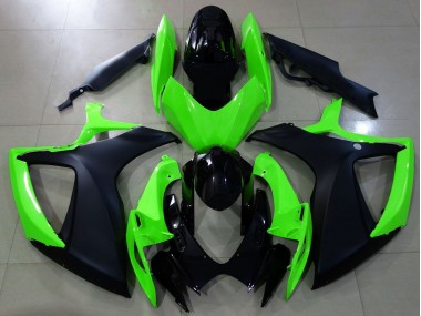 06-07 Negro Mate & Verde GSXR 600-750 Carenados Moto