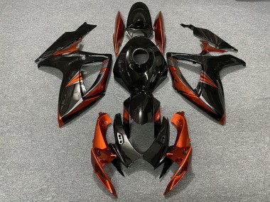06-07 Negro & Naranja Quemado GSXR 600-750 Carenados Moto