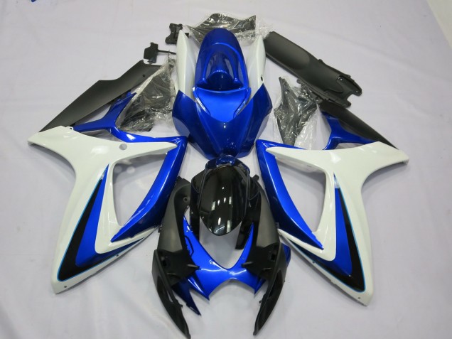 06-07 OEM Estilo Blanco Azul GSXR 600-750 Carenados Moto 06-07 OEM Estilo Blanco Azul GSXR 600-750 Carenados Moto