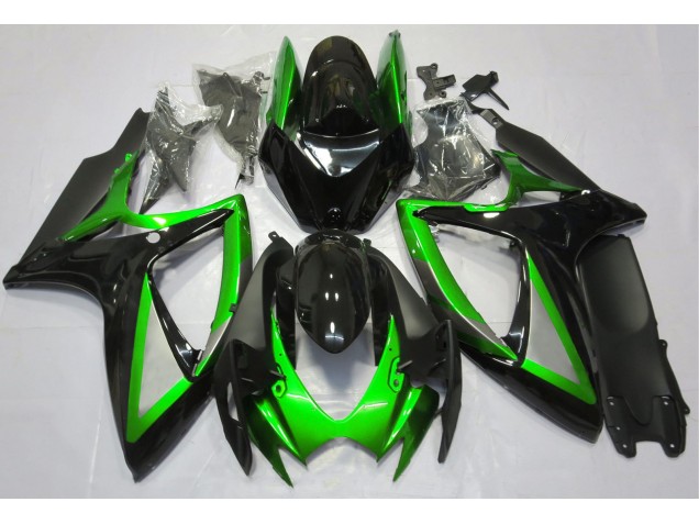 06-07 Verde Brillante & Negro GSXR 600-750 Carenados Moto 06-07 Verde Brillante & Negro GSXR 600-750 Carenados Moto