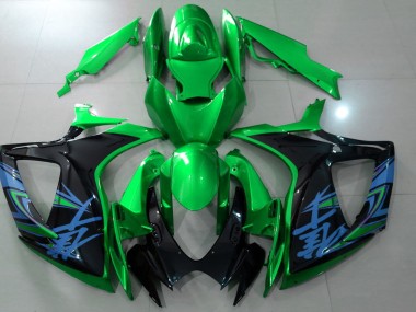 06-07 Verde Brillante & Negro GSXR 600-750 Carenados Moto