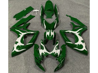 06-07 Verde Oscuro & Blanco GSXR 600-750 Carenados Moto