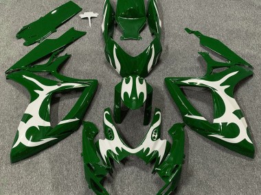 06-07 Verde Oscuro & Blanco GSXR 600-750 Carenados Moto