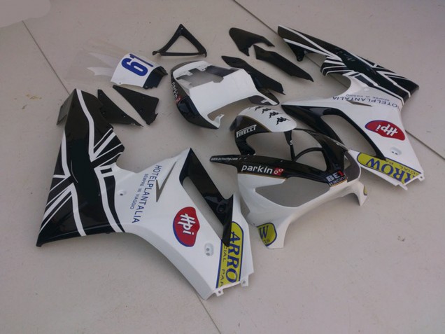 06-08 Blanco & Negro Con Bandera Daytona 675 Carenados Moto 06-08 Blanco & Negro Con Bandera Daytona 675 Carenados Moto