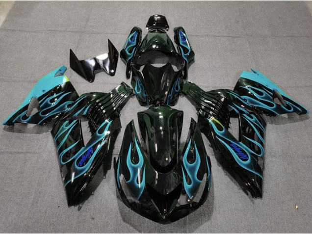 06-11 Azul Claro Llama ZX14R Carenados Moto 06-11 Azul Claro Llama ZX14R Carenados Moto