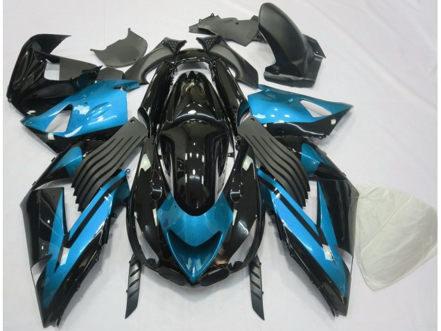 06-11 Liso Azul Claro & Negro ZX14R Carenados Moto