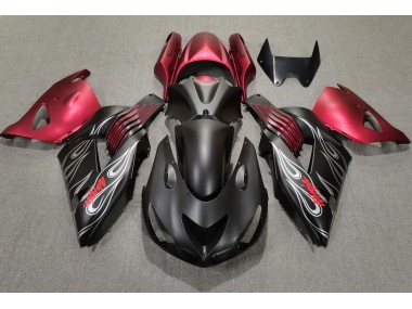 06-11 Negro Mate & Rojo ZX14R Carenados Moto
