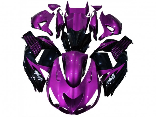 06-11 Púrpura Brillante & Negro ZX14R Carenados Moto 06-11 Púrpura Brillante & Negro ZX14R Carenados Moto