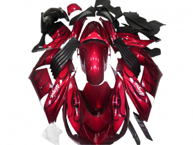 06-11 Rojo Brillante & Llama ZX14R Carenados Moto 06-11 Rojo Brillante & Llama ZX14R Carenados Moto
