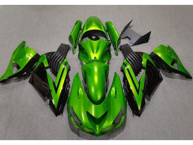 06-11 Verde Brillante & Negro ZX14R Carenados Moto 06-11 Verde Brillante & Negro ZX14R Carenados Moto