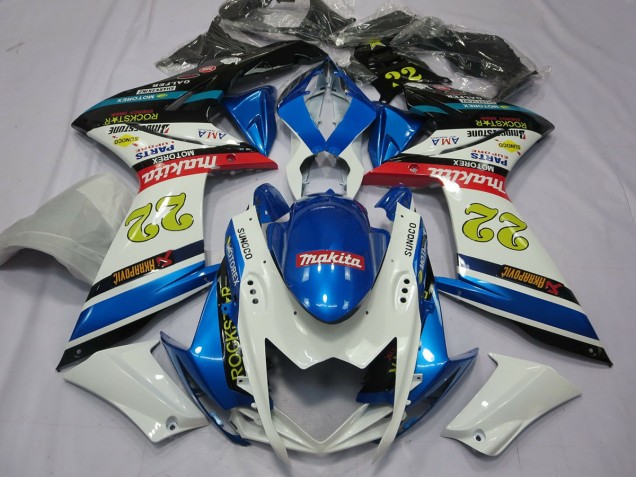 07-08 22 Blanco & Azul GSXR 1000 Carenados Moto 07-08 22 Blanco & Azul GSXR 1000 Carenados Moto