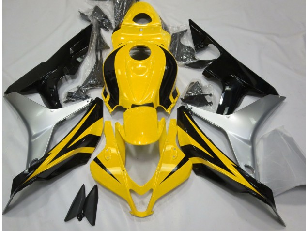 07-08 Amarillo Brillo Plata & Negro CBR600RR Carenados Moto 07-08 Amarillo Brillo Plata & Negro CBR600RR Carenados Moto