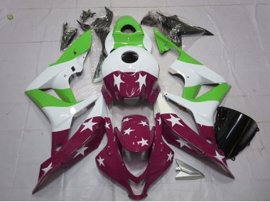 07-08 Barras & Estrellas Verdes & Granates CBR600RR Carenados Moto