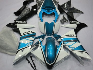 07-08 Blanco Brillante & Azul Claro R1 Carenados Moto