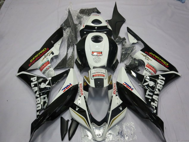 07-08 Blanco & Negro Playboy CBR600RR Carenados Moto 07-08 Blanco & Negro Playboy CBR600RR Carenados Moto