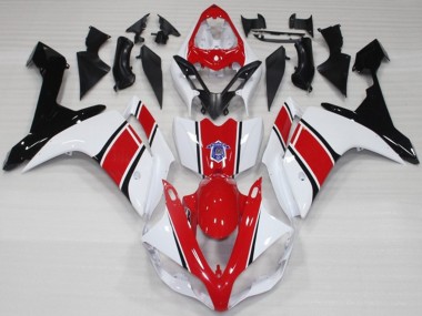 07-08 Blanco & Rojo OEM Estilo Brillante R1 Carenados Moto