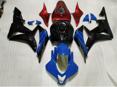 07-08 Detalles En Negro Brillante Azul & Rojo CBR600RR Carenados Moto