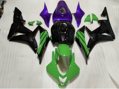 07-08 Detalles En Negro Brillante Verde & Morado CBR600RR Carenados Moto
