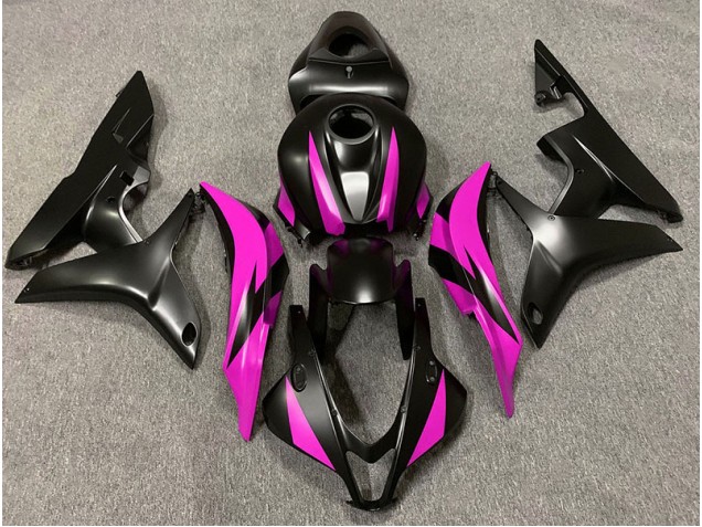 07-08 Diseño Negro Mate & Rosa CBR600RR Carenados Moto 07-08 Diseño Negro Mate & Rosa CBR600RR Carenados Moto