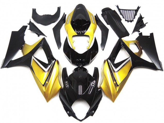 07-08 Estilo Personalizado OEM Amarillo Dorado GSXR 1000 Carenados Moto