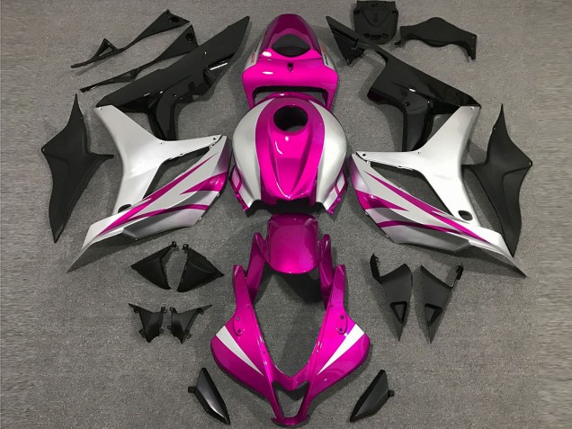 07-08 Estilo Rosa & Plateado OEM CBR600RR Carenados Moto 07-08 Estilo Rosa & Plateado OEM CBR600RR Carenados Moto