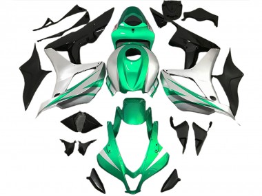 07-08 Estilo Verde Brillante & Plateado OEM CBR600RR Carenados Moto