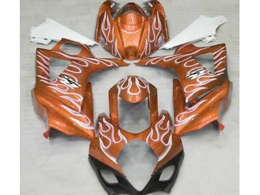 07-08 Naranja Brillante & Blanco Llama GSXR 1000 Carenados Moto