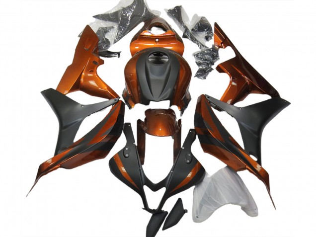 07-08 Naranja Quemado & Negro Mate CBR600RR Carenados Moto 07-08 Naranja Quemado & Negro Mate CBR600RR Carenados Moto