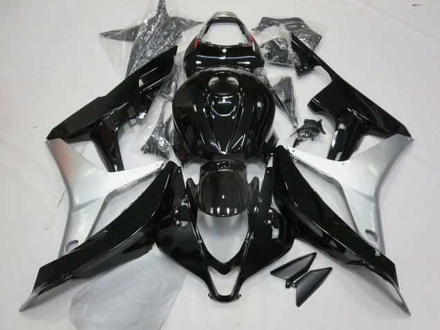 07-08 Negro Brillante & Plata CBR600RR Carenados Moto 07-08 Negro Brillante & Plata CBR600RR Carenados Moto