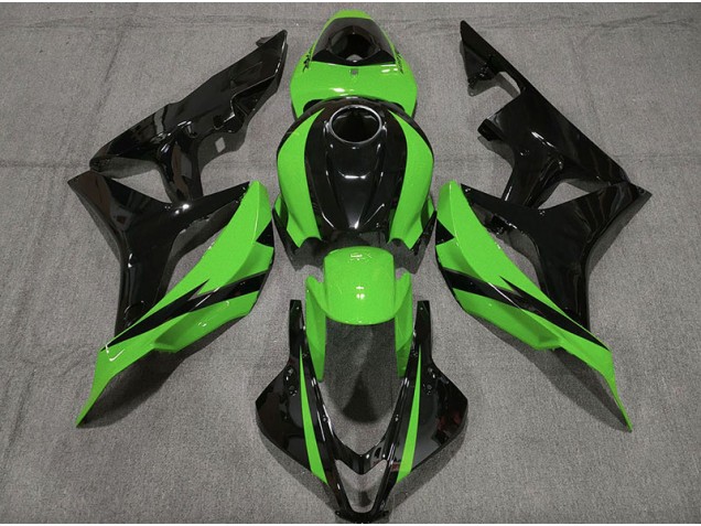 07-08 Negro Brillante & Verde CBR600RR Carenados Moto 07-08 Negro Brillante & Verde CBR600RR Carenados Moto