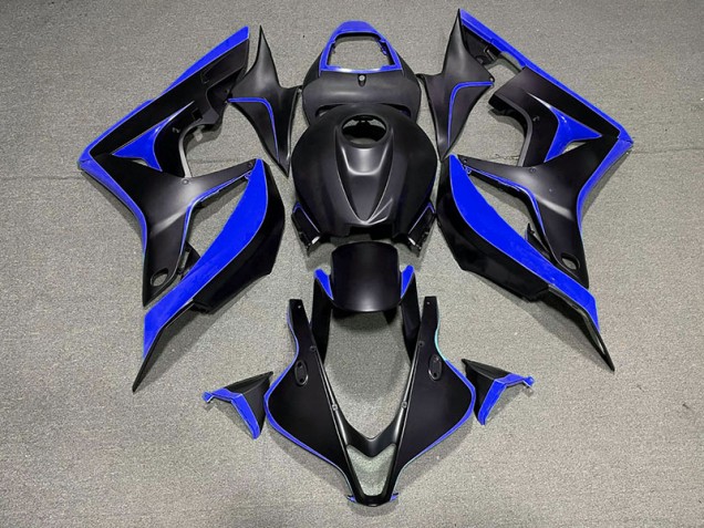 07-08 Negro Mate & Azul CBR600RR Carenados Moto 07-08 Negro Mate & Azul CBR600RR Carenados Moto