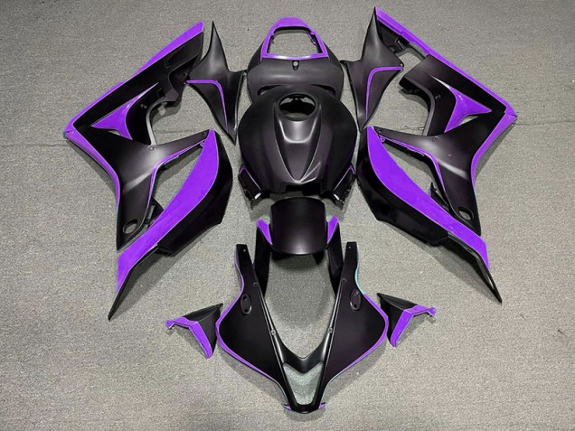 07-08 Negro Mate & Morado CBR600RR Carenados Moto 07-08 Negro Mate & Morado CBR600RR Carenados Moto
