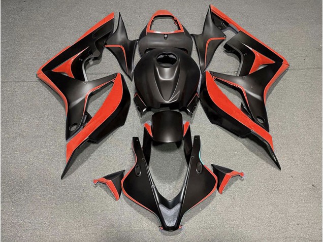 07-08 Negro Mate & Rojo CBR600RR Carenados Moto 07-08 Negro Mate & Rojo CBR600RR Carenados Moto