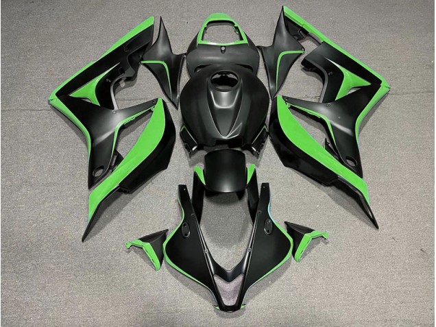 07-08 Negro Mate & Verde CBR600RR Carenados Moto 07-08 Negro Mate & Verde CBR600RR Carenados Moto